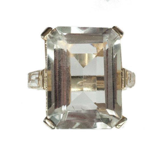 Massive 14 kt Gold Vermeil Sterling Silver Emerald